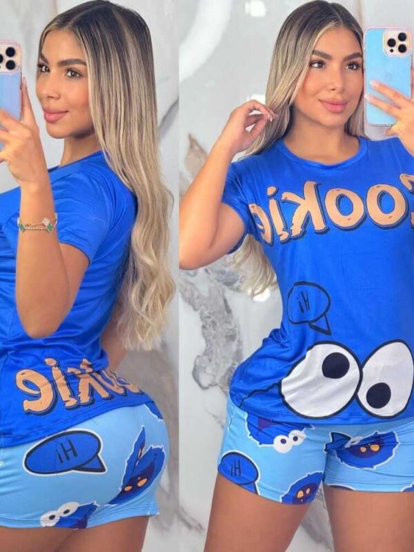 Pijama short y camiseta con estampado del comegalletas