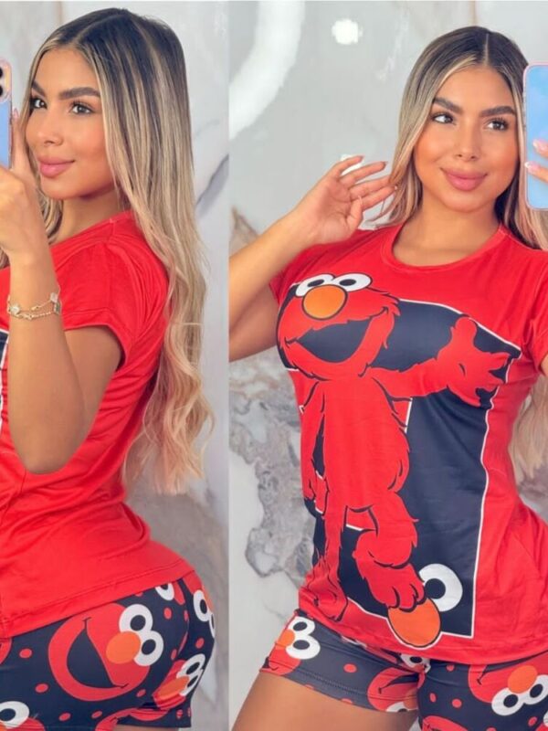 Pijama short y camiseta con estampado de Elmo