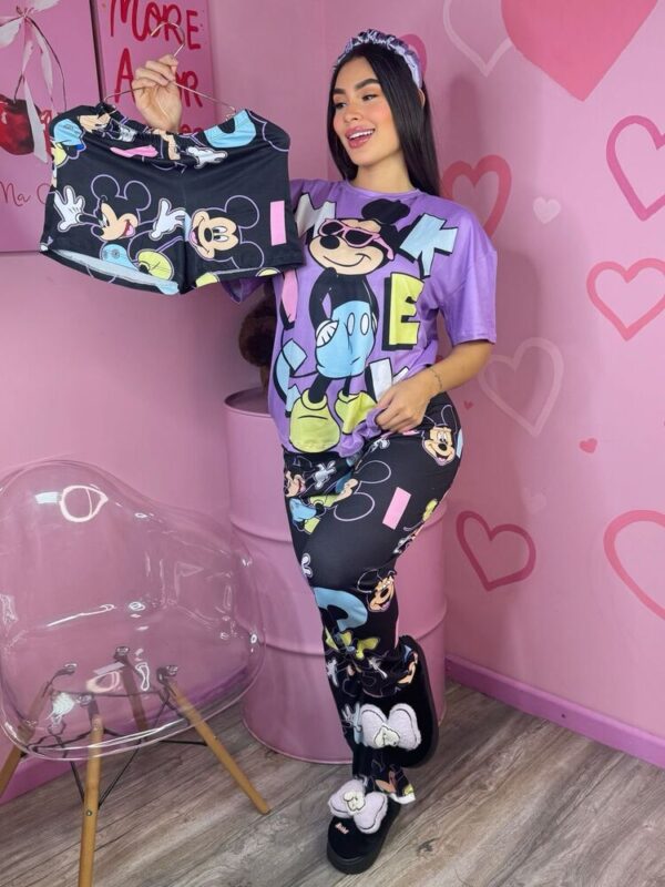 Pijama con tres piezas de Mickey Mouse para mujer